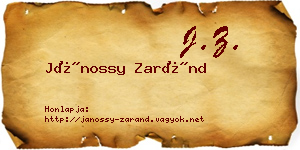 Jánossy Zaránd névjegykártya